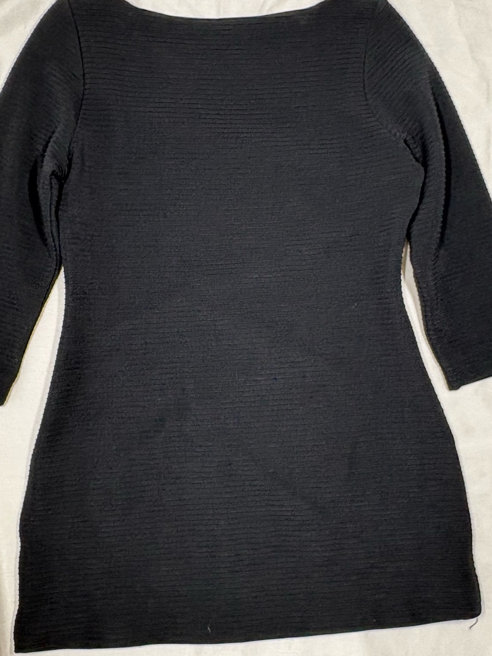 White House Black Market Black Ribbed Boatneck Sweater/Tunic